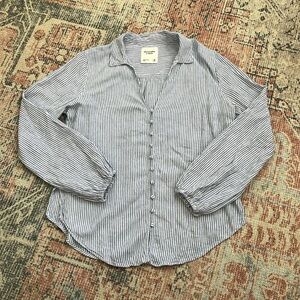 Abercrombie & Fitch Linen Blend Striped Shirt
